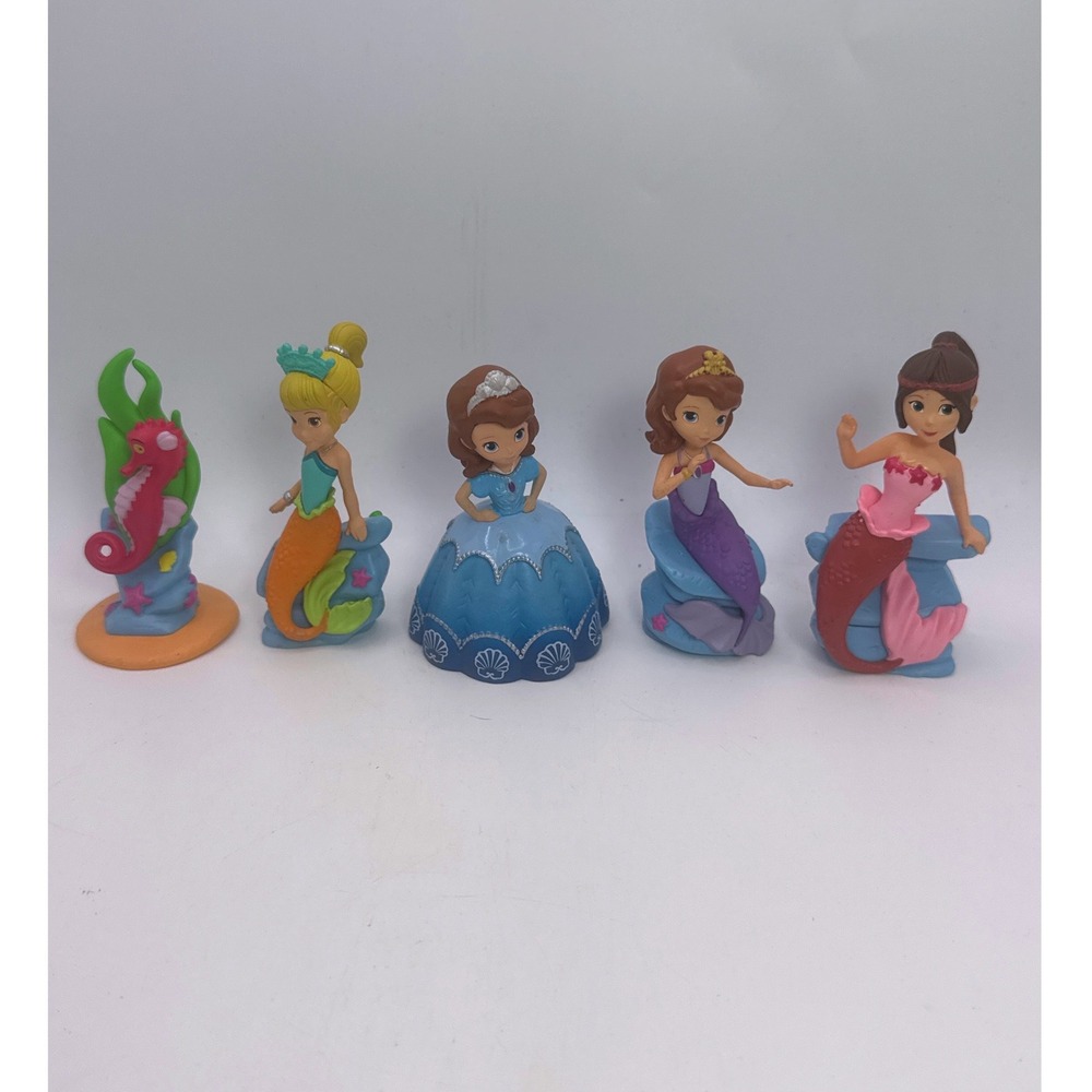 Disney Sofia the First Mermaid Princess Figurine Set Oona Blue Gown 5 Piece Lot